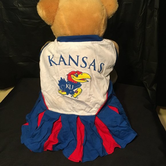 KANSAS JAYHAWK PET CHEERLEADER COSTUME SIZE MEDIUM - Picture 2 of 6